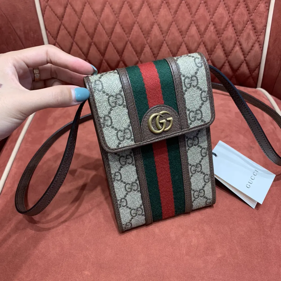Gucci Monogram Web Stripe Crossbody Phone Bag image 1