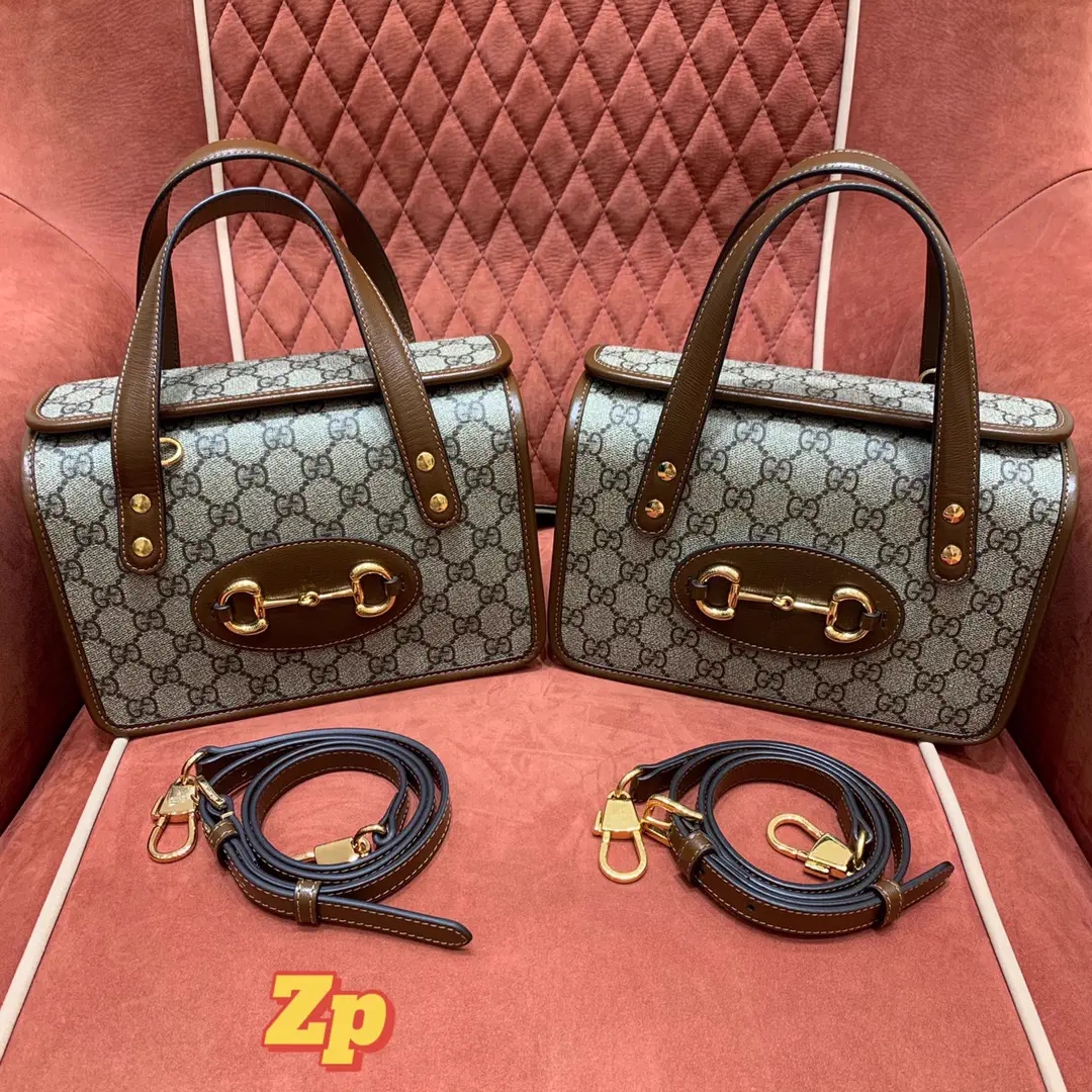 Gucci Monogram Top Handle Bag with Horsebit Detail image 1