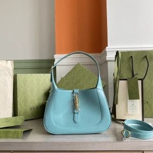 Gucci Light Blue Leather Shoulder Bag with Detachable Strap image 1