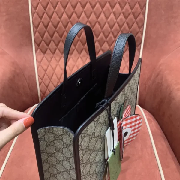 Gucci Monogram Top Handle Bag with Apple Applique image 1