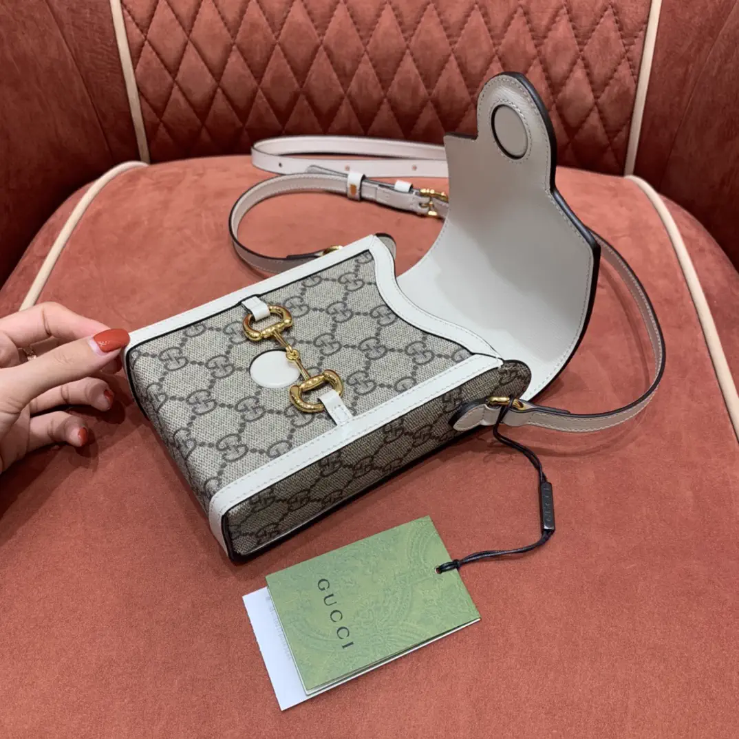 Gucci Monogram Crossbody Bag with White Trim image 1
