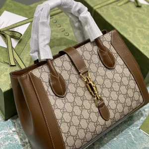 Gucci 1961 Series Medium Tote Bag with GG Monogram and Push-Lock Closure image 1