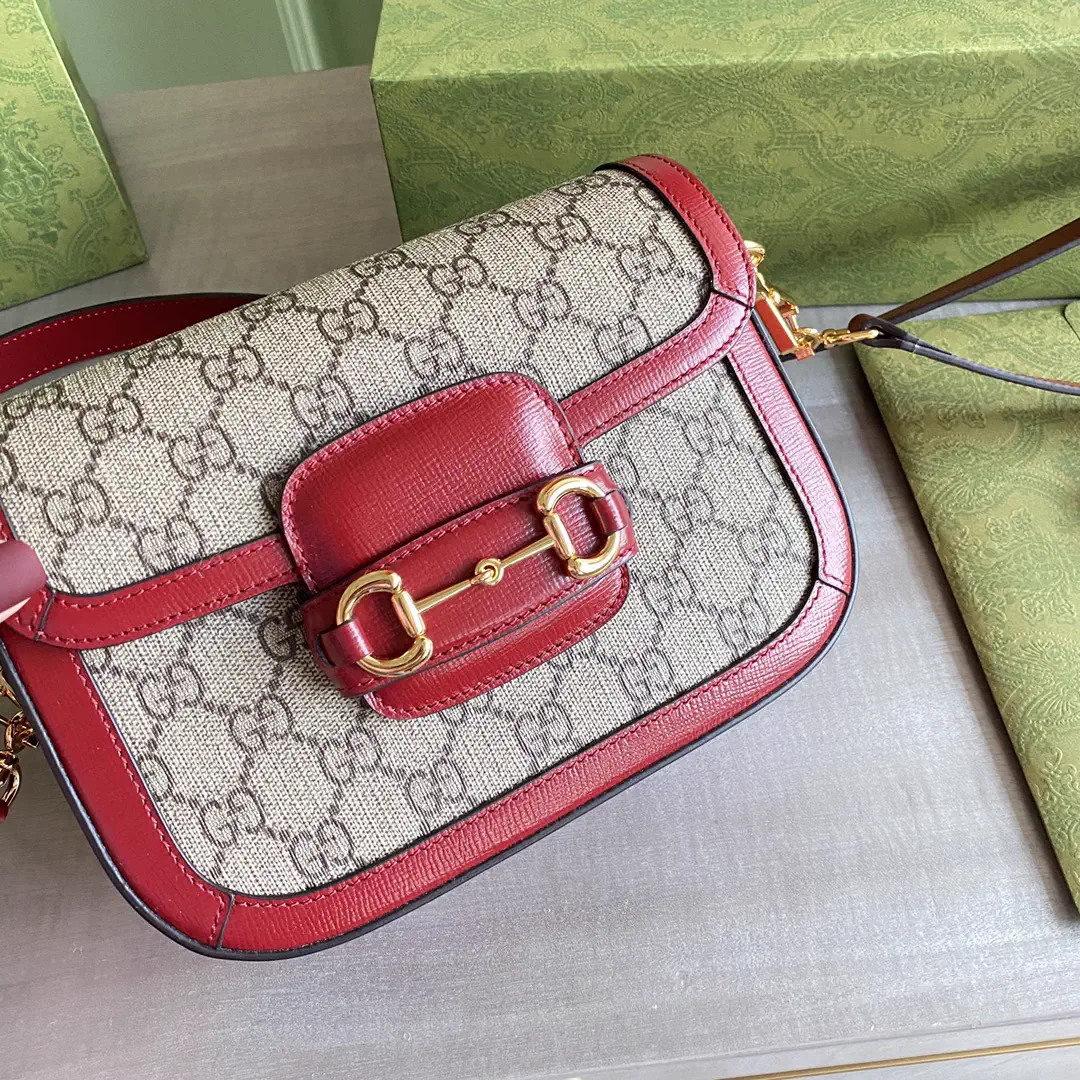 Gucci Horsebit 1955 Mini Bag with Red Leather Trim image 1