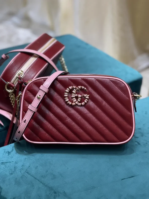 Gucci Quilted Crossbody Bag with Pink Trim image 1