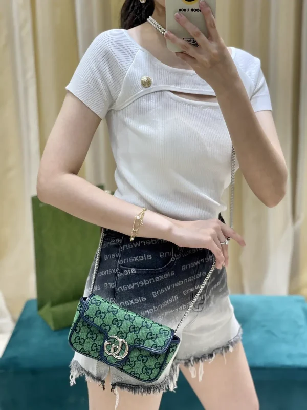 Gucci Mini Green Monogram Crossbody Bag image 1
