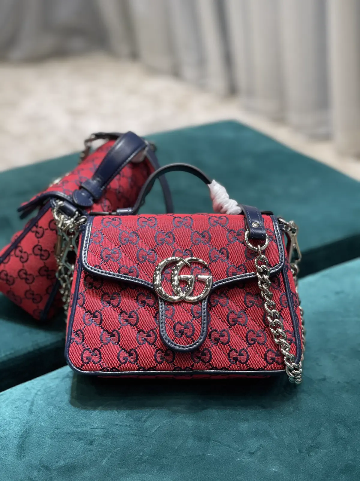 Gucci GG Marmont Quilted Canvas Top Handle Bag image 1