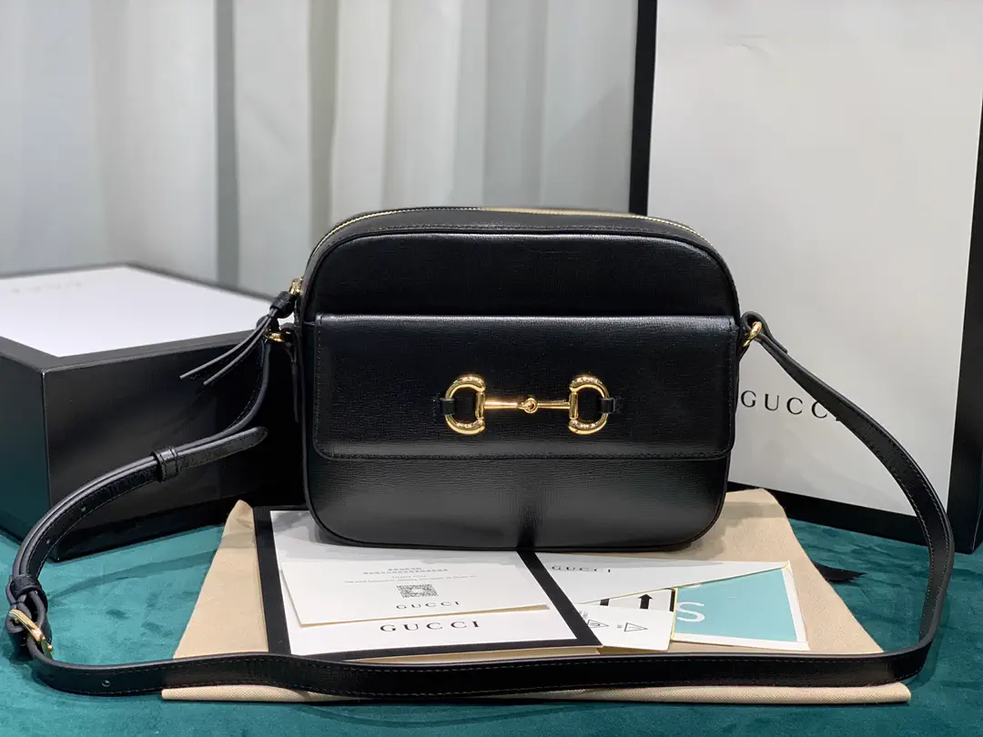 Gucci Horsebit 1955 Black Leather Shoulder Bag image 1