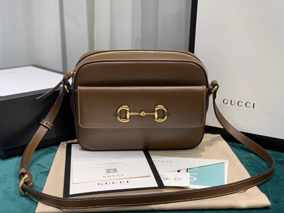 Gucci Horsebit 1955 Brown Leather Crossbody Bag image 1