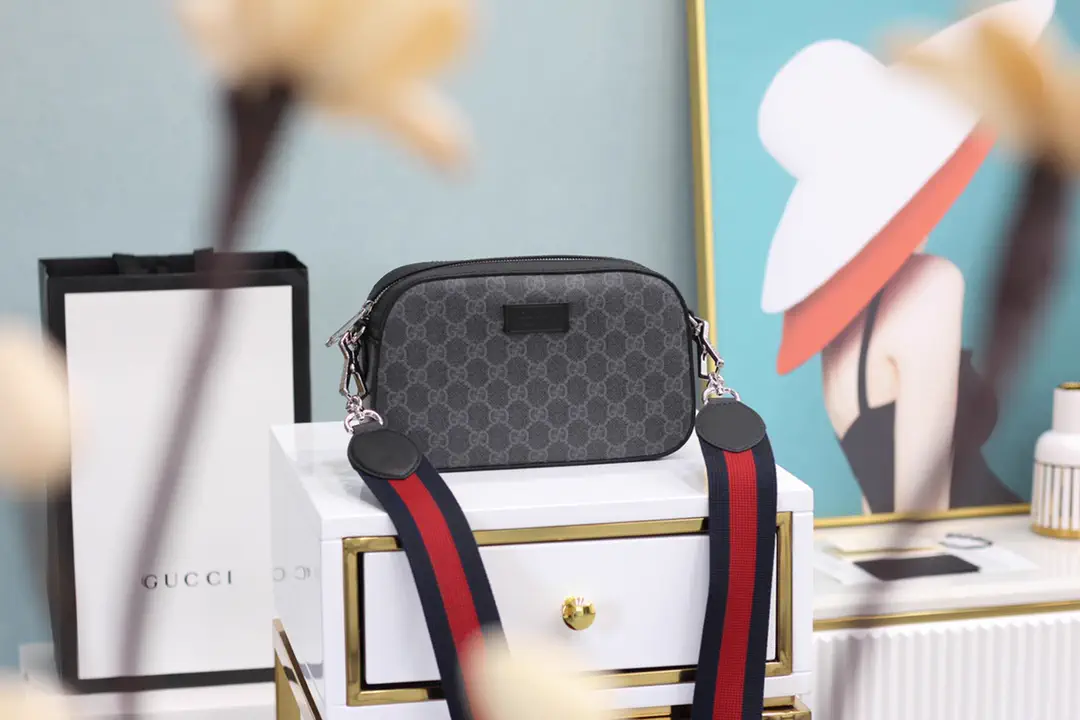 Gucci Monogram Crossbody Bag with Web Strap image 1