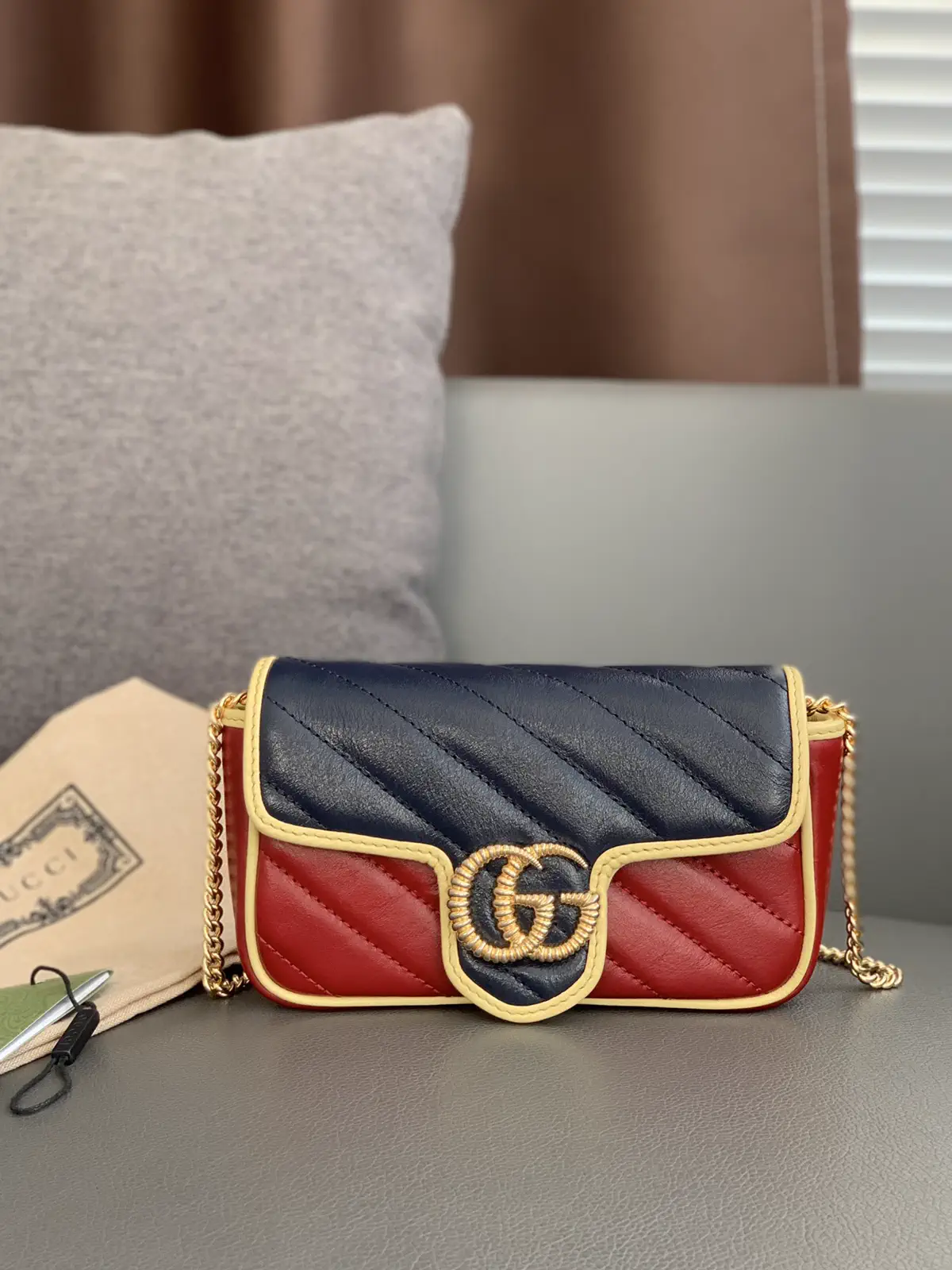 Gucci Marmont Mini Quilted Leather Chain Bag image 1