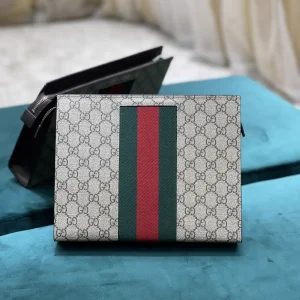 Gucci Monogram Web Stripe Clutch image 1