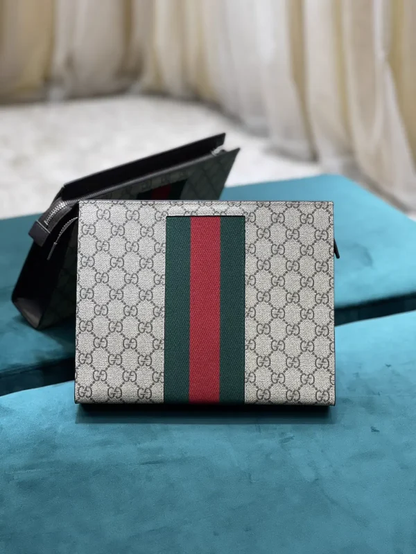 Gucci Monogram Web Stripe Clutch image 1
