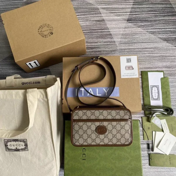 Gucci GG Monogram Mini Crossbody Bag with Interlocking G Patch image 1