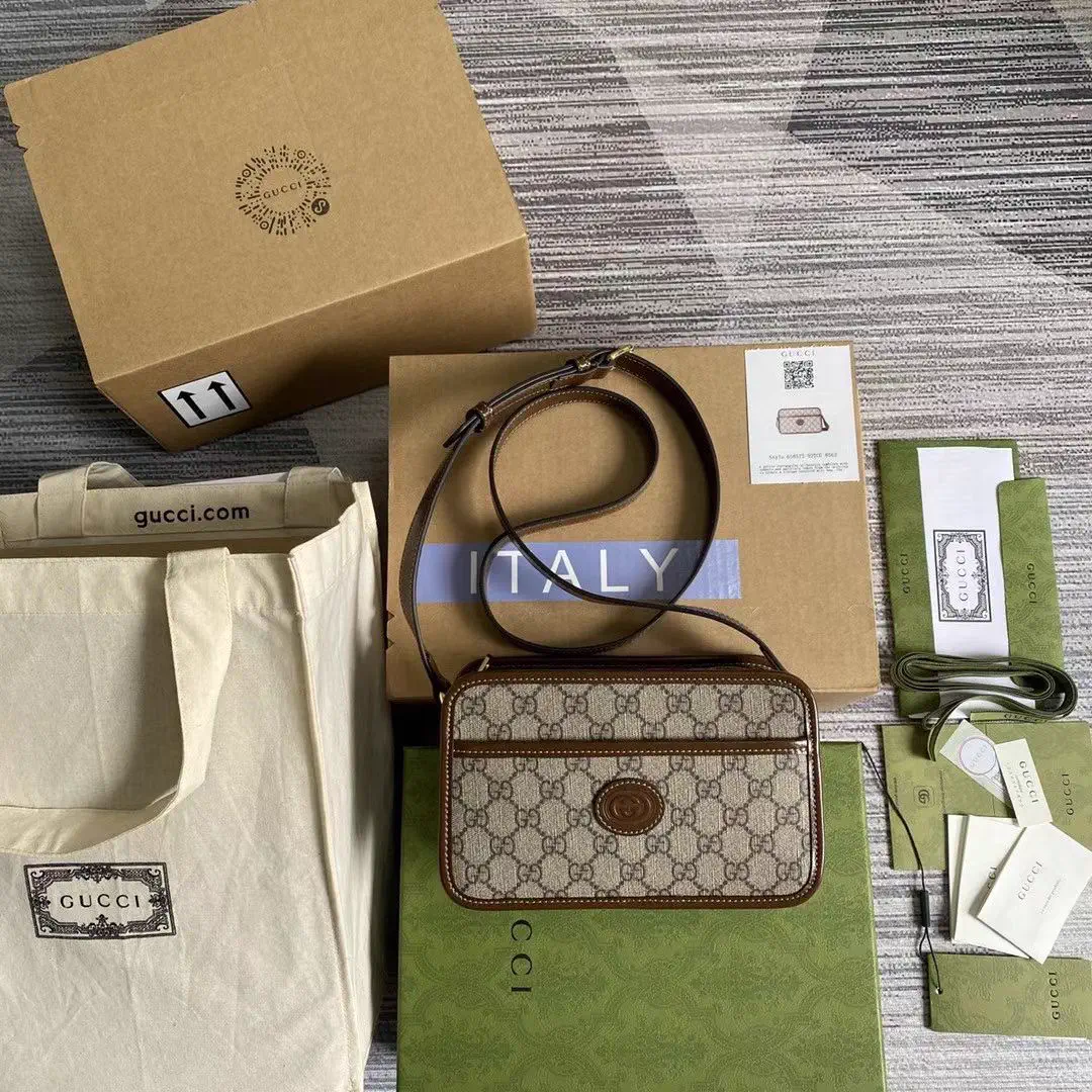 Gucci GG Monogram Mini Crossbody Bag with Interlocking G Patch image 1