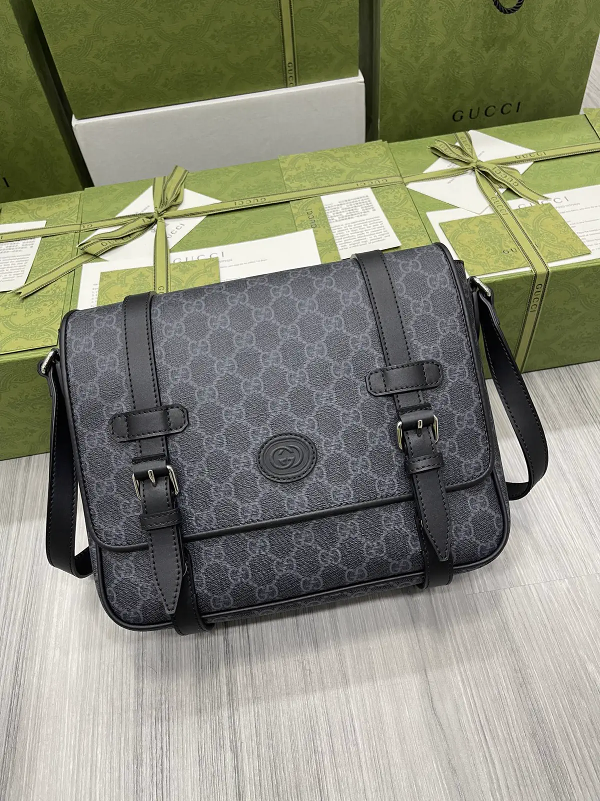 Gucci Monogram Messenger Crossbody Bag image 1