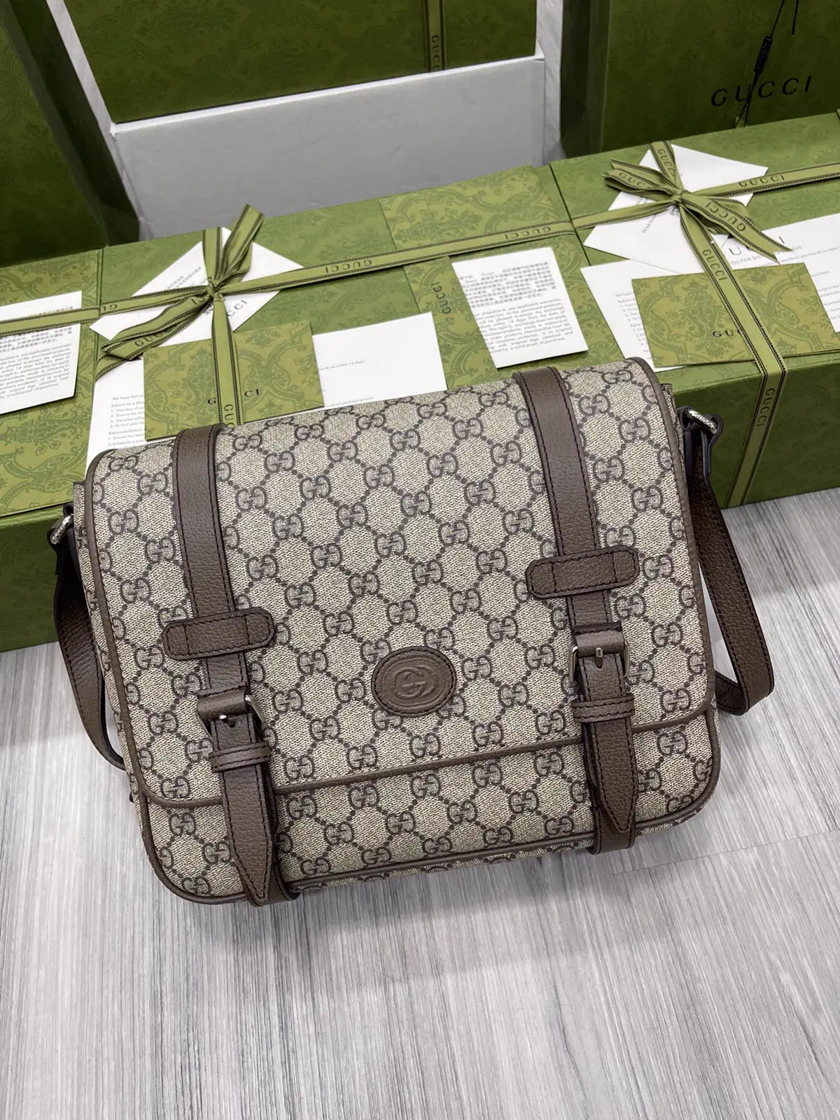 Gucci Monogram Messenger Crossbody Bag image 1