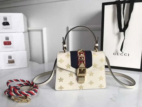 Gucci Bee and Star Print Top Handle Bag image 1