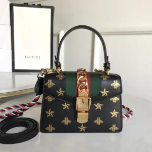 Gucci Bee and Star Print Top Handle Bag image 1