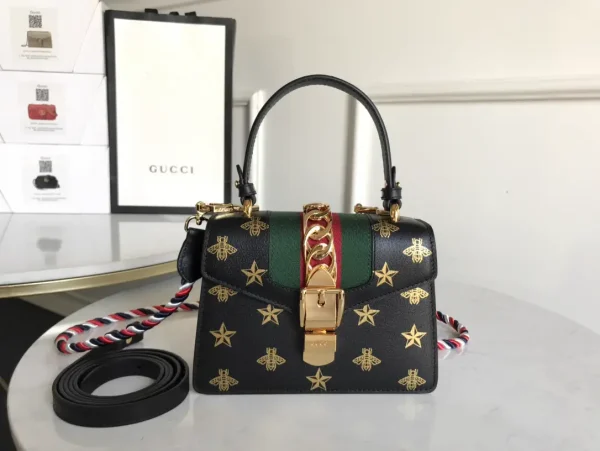 Gucci Bee and Star Print Top Handle Bag image 1