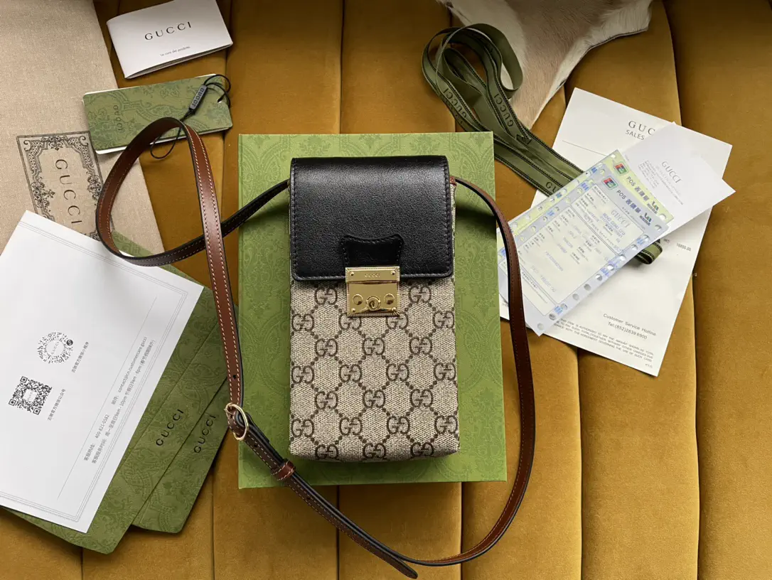 Gucci Padlock Monogram Crossbody Phone Bag image 1
