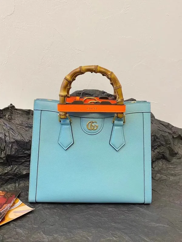 Gucci Light Blue Bamboo Handle Top Handle Bag image 1