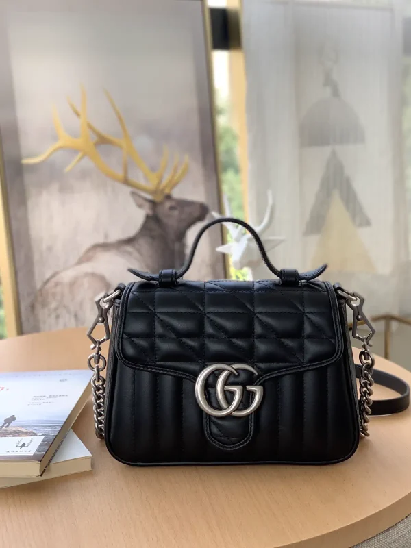 Gucci Quilted Top Handle Bag with Double G Hardware image 1