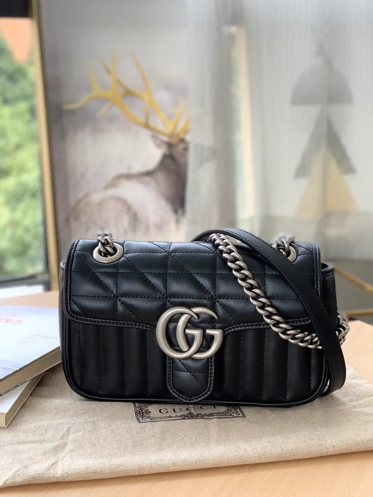 Gucci Quilted Shoulder Bag with Double G Hardware image 1
