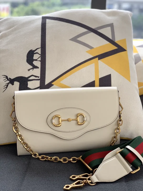 Gucci Horsebit 1955 White Shoulder Bag image 1