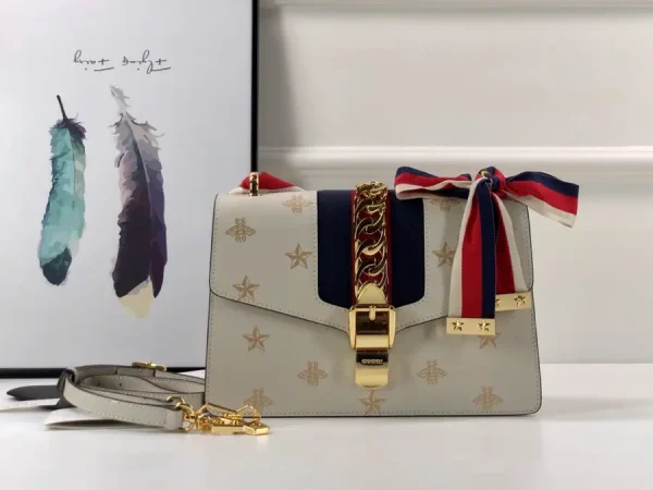 Gucci Sylvie Bee Star Print Shoulder Bag image 1