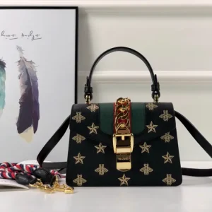 Gucci Bee and Star Print Top Handle Bag image 1