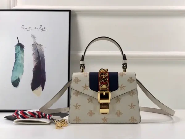 Gucci Bee and Star Print Top Handle Bag image 1