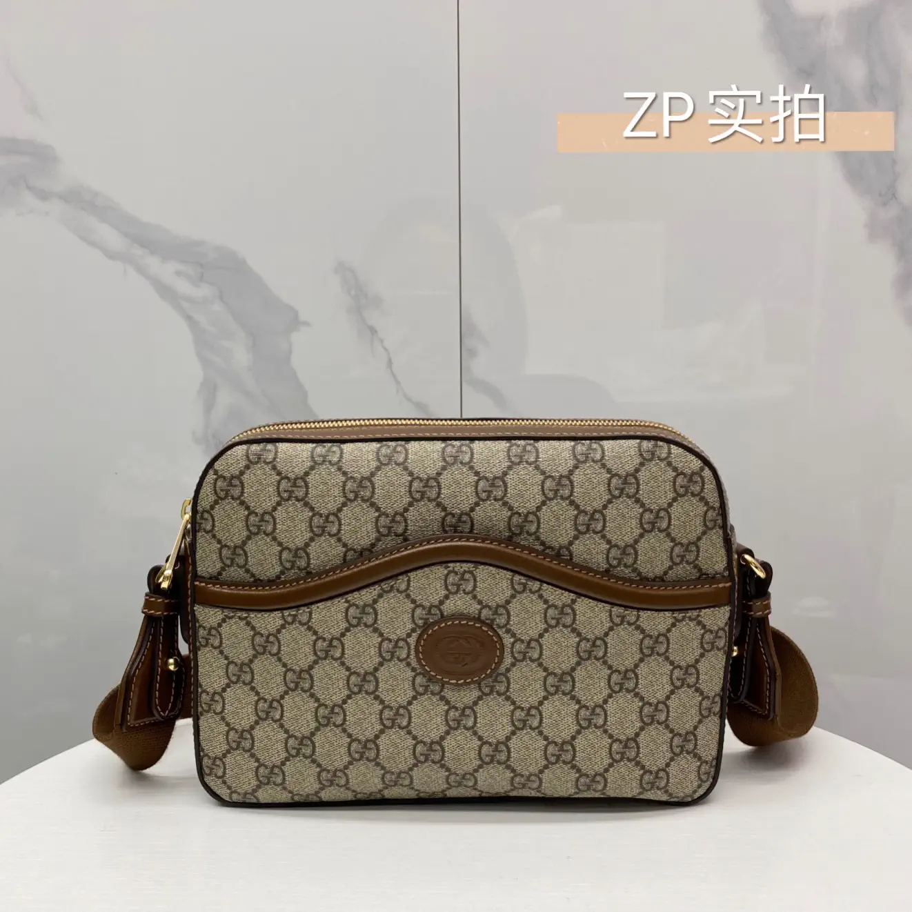 Gucci Monogram Crossbody Bag with Wide Strap image 1
