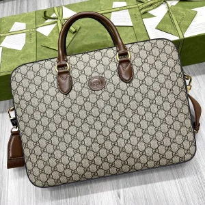Gucci GG Monogram Briefcase with Leather Trim image 1