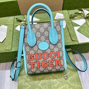 Gucci GG Supreme Mini Tote Bag with Gucci Tiger Print image 1