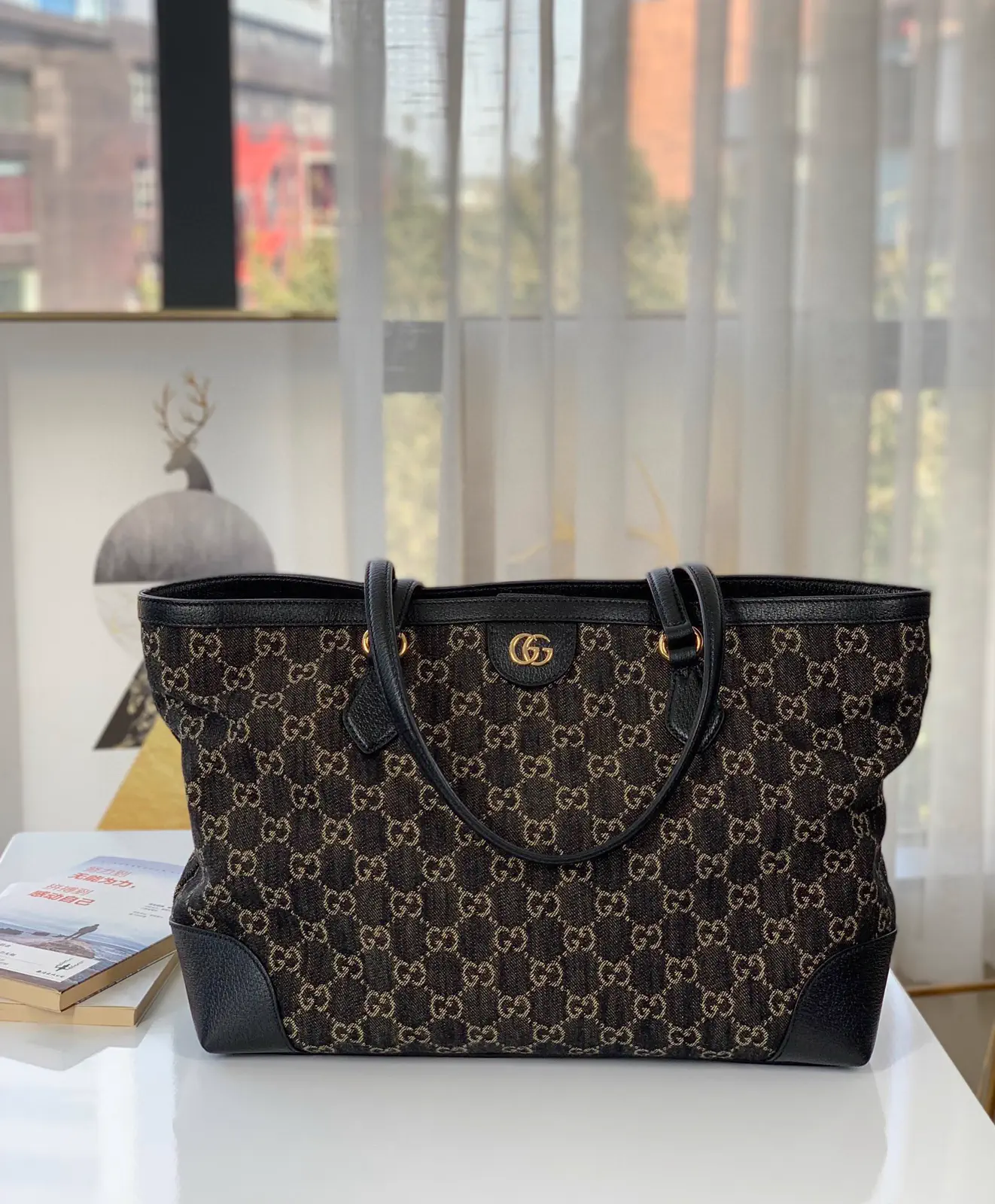 Gucci Monogram Denim Tote Bag image 1