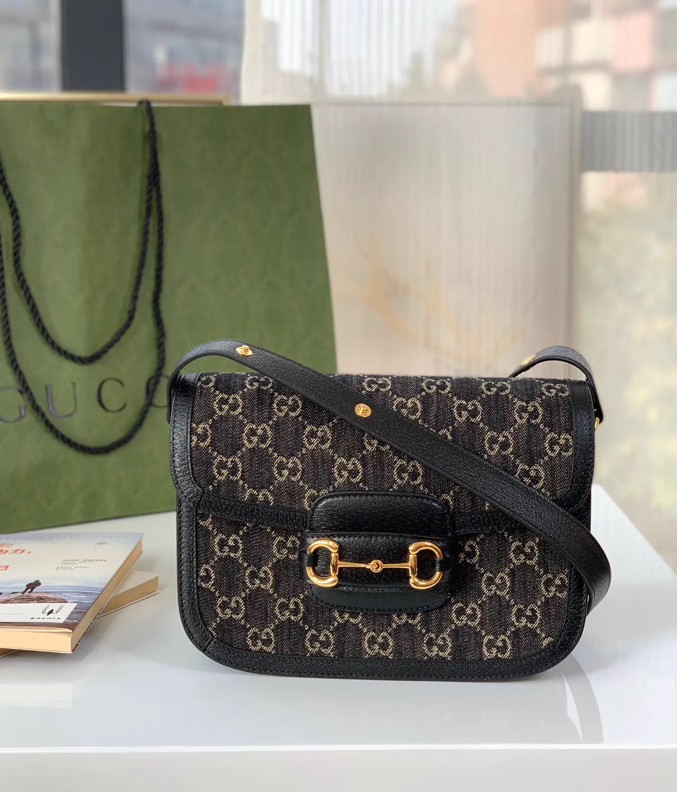 Gucci Horsebit 1955 Monogram Shoulder Bag image 1