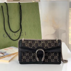 Gucci Dionysus Black Denim Monogram Shoulder Bag image 1