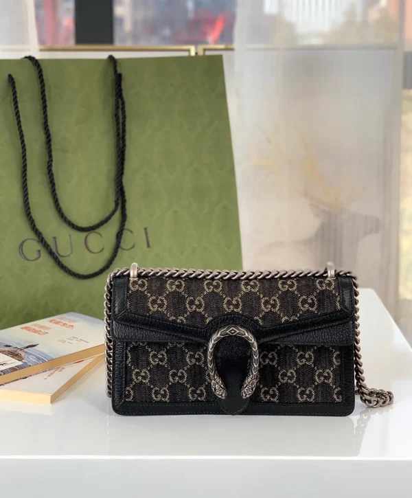 Gucci Dionysus Black Denim Monogram Shoulder Bag image 1