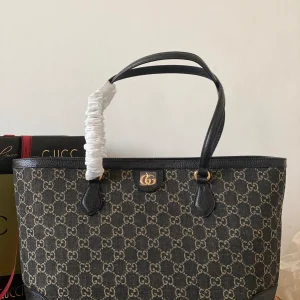 Gucci GG Monogram Black Denim Tote Bag image 1