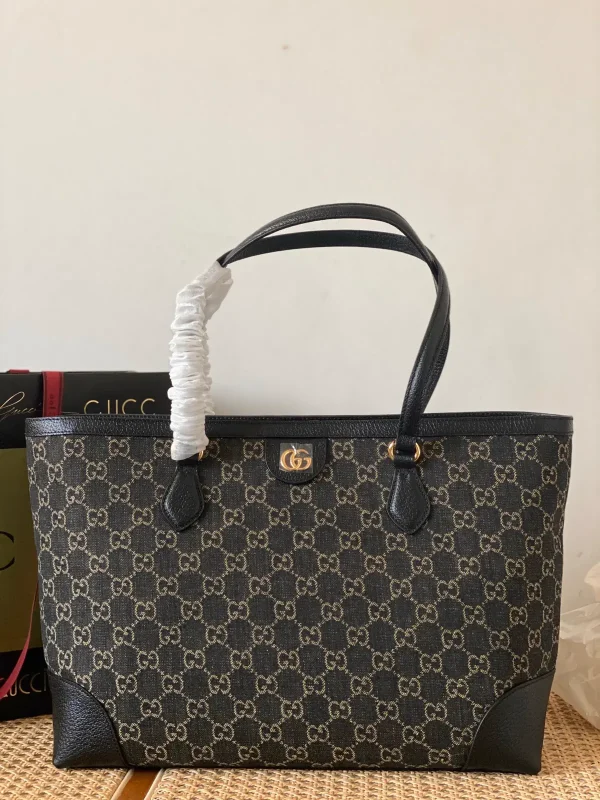 Gucci GG Monogram Black Denim Tote Bag image 1