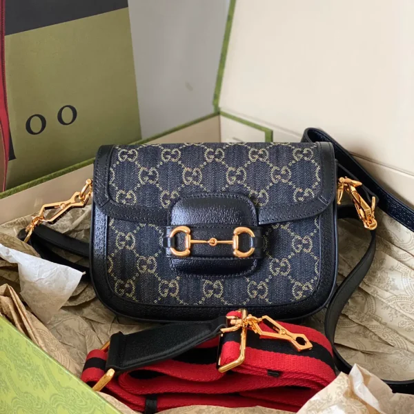 Gucci GG Monogram Denim Saddle Bag image 1