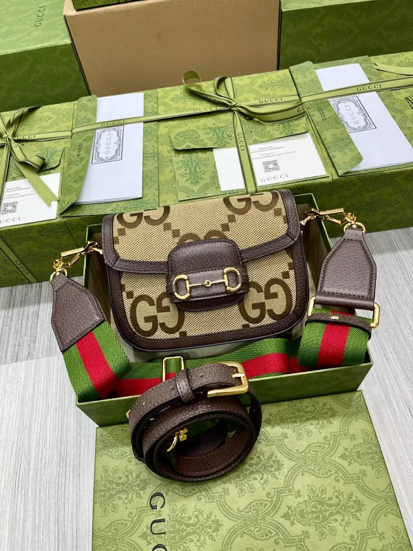 Gucci Horsebit 1955 Mini Bag with Jumbo GG Pattern image 1