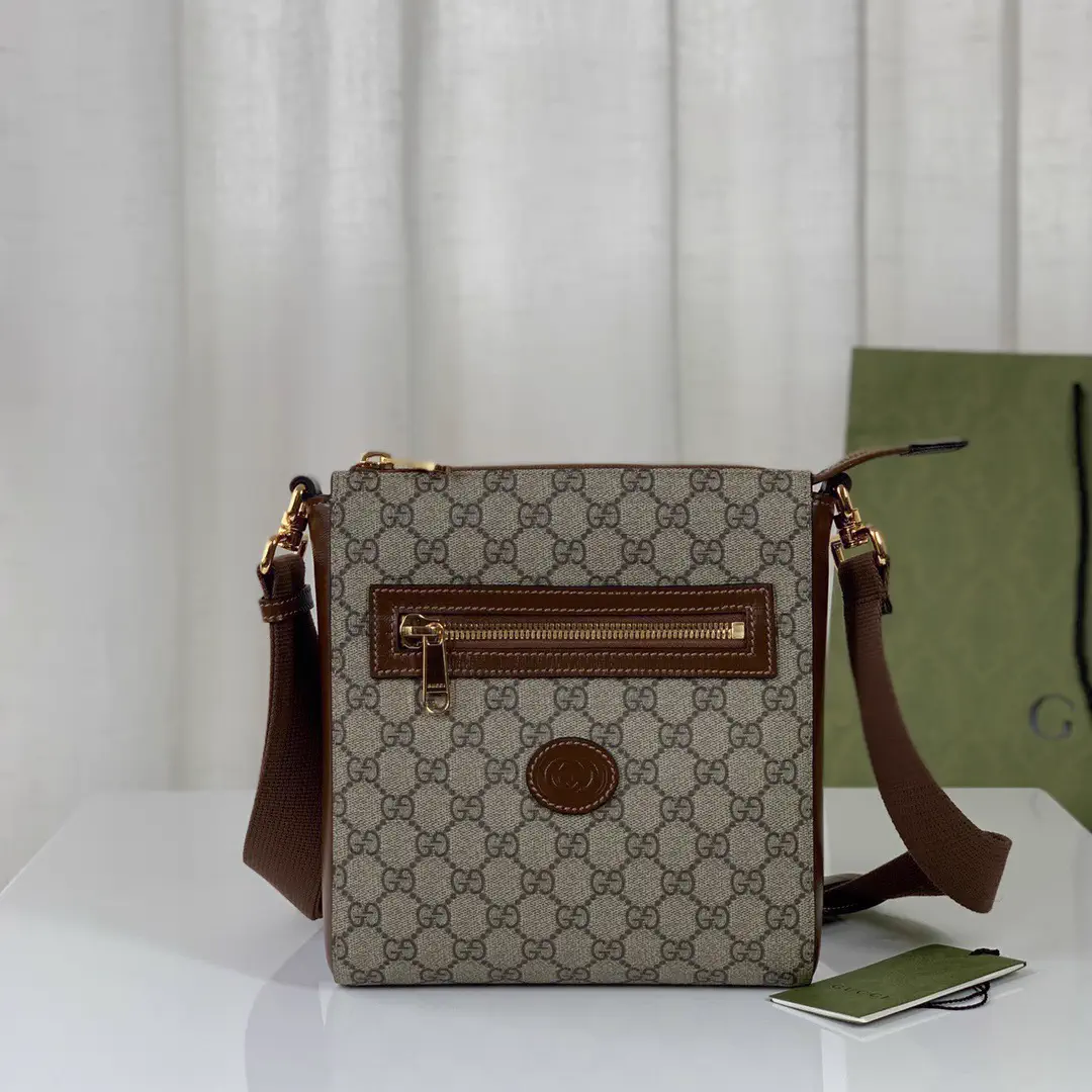 Gucci GG Monogram Crossbody Bag with Interlocking G Oval Plaque image 1