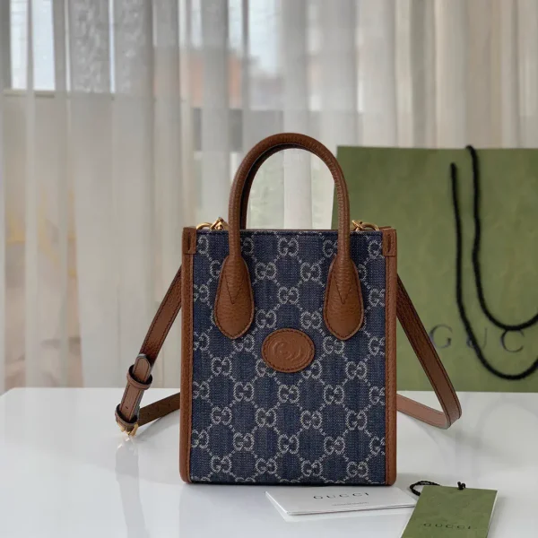 Gucci Retro GG Denim Mini Tote Bag image 1