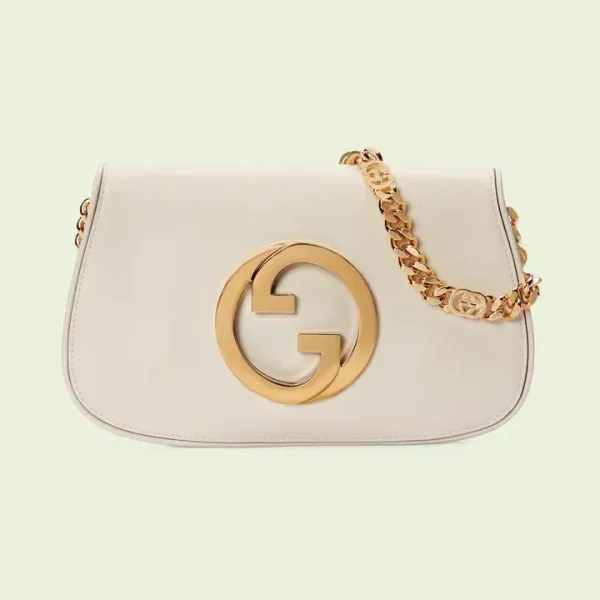 Gucci White Leather Interlocking G Shoulder Bag image 1