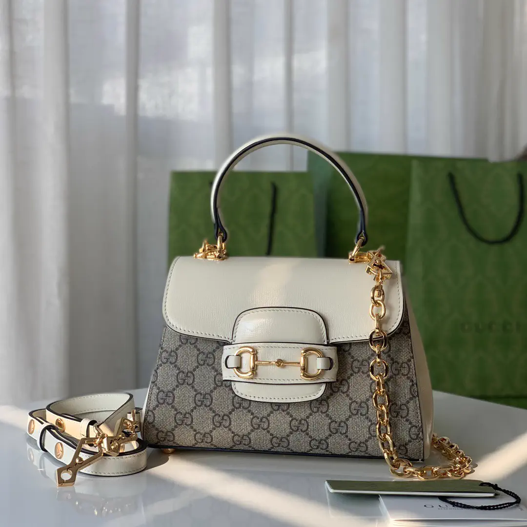 Gucci Horsebit 1955 Top Handle Bag with GG Pattern image 1