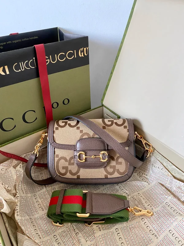 Gucci GG Horsebit Canvas Saddle Bag image 1