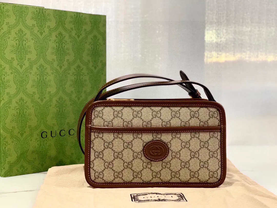 Gucci GG Monogram Mini Crossbody Bag with Interlocking G Patch image 1