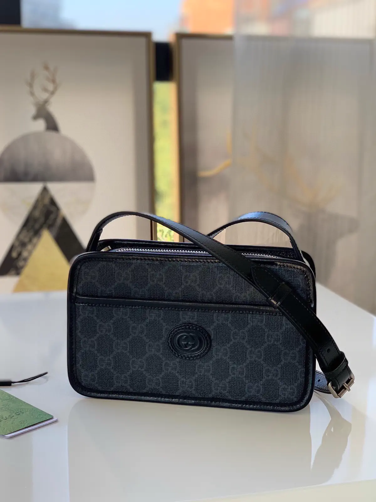 Gucci GG Monogram Mini Crossbody Bag with Interlocking G Patch image 1