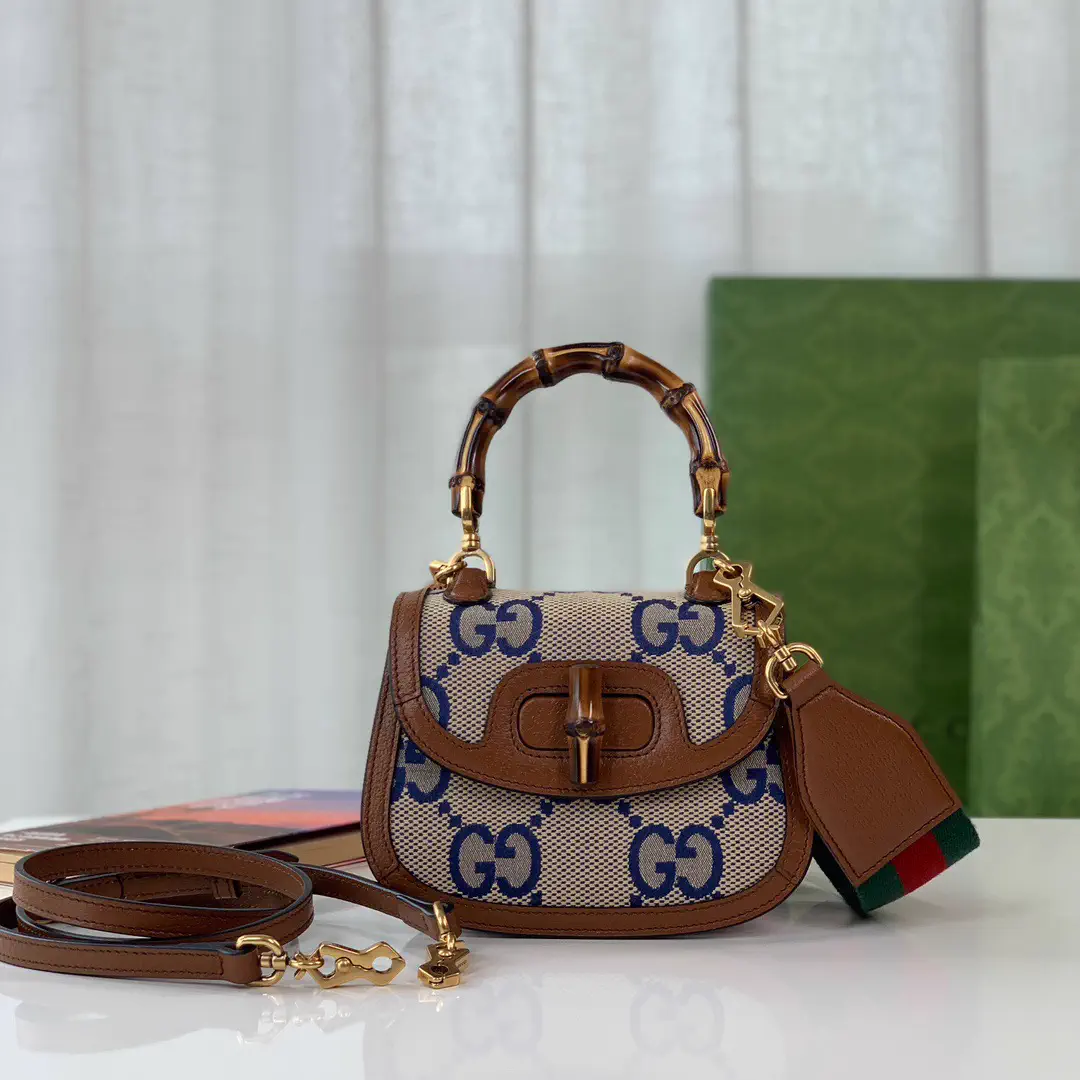 Gucci Bamboo Mini Top Handle Bag with GG Pattern image 1
